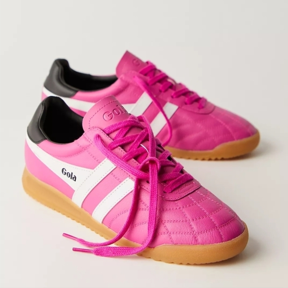 Gola × Free People Stadium Quilted Sneakers Shocking Pink NIB Womens